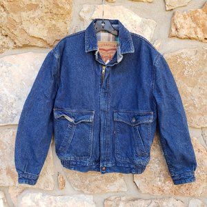 Vintage Levi's Denim Blanket Lined Big Label A2 Trucker Bomber Jacket Sz Medium